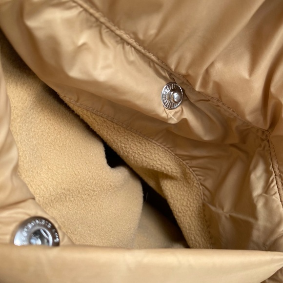 Abercrombie & Fitch Tan Caramel Brown Beige Puffer Jacket Hooded Winter Coat XS - Picture 6 of 16